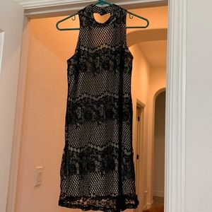 Short lace halter dress